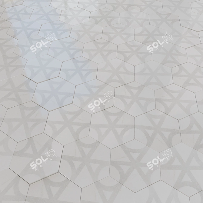 Equipe Carrara Hexagon Ceramic 3D model image 2