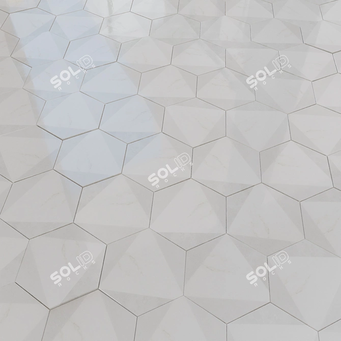 Equipe Carrara Hexagon Ceramic 3D model image 3