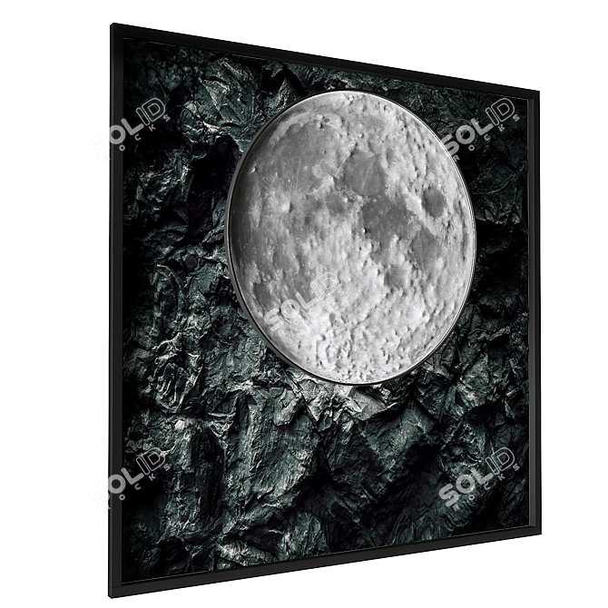 Luna LED Wall Art Panel 3D model image 3