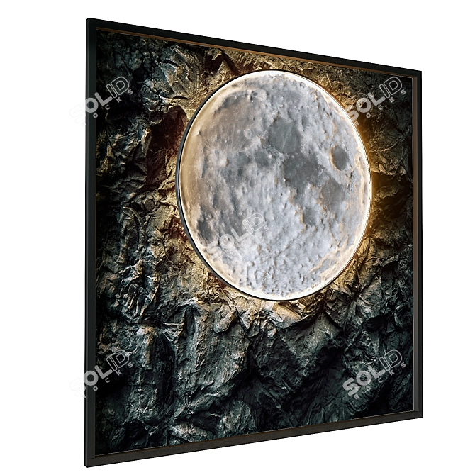 Luna LED Wall Art Panel 3D model image 4