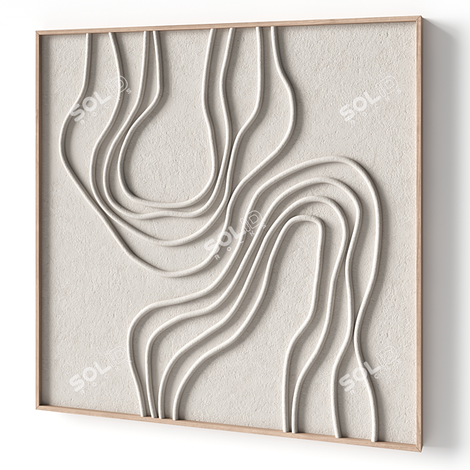 Stone Relief Artwork - Texture Wall Decor 3D model image 3