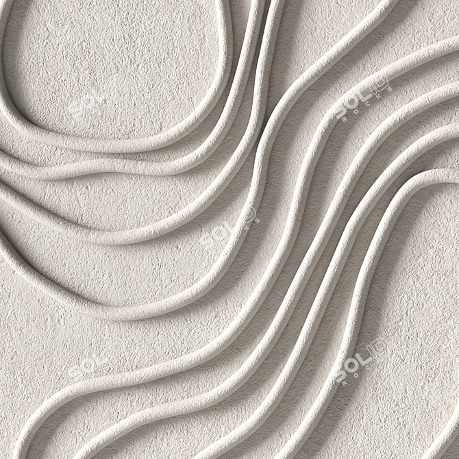 Stone Relief Artwork - Texture Wall Decor 3D model image 4