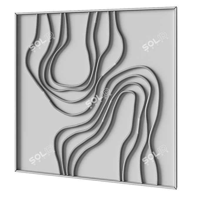 Stone Relief Artwork - Texture Wall Decor 3D model image 6