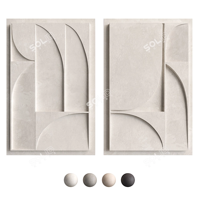 Geometric Relief Art Set - Annemieke van Beek Design 3D model image 1