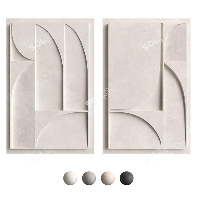 Geometric Relief Art Set - Annemieke van Beek Design 3D model image 5