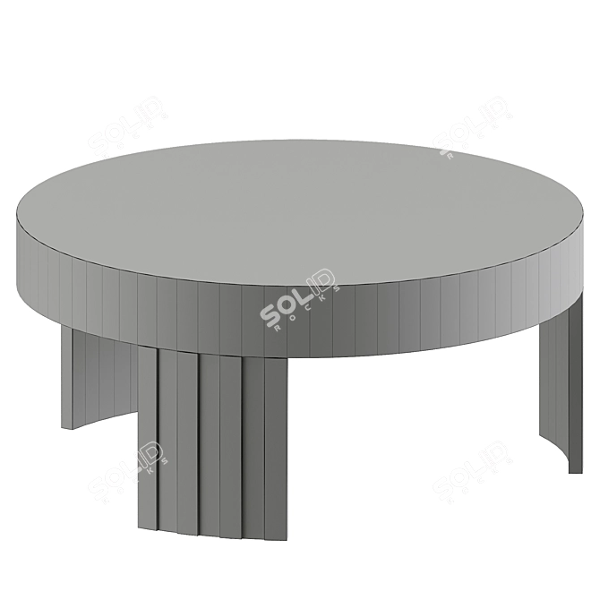 Modern Marquetry Folk Table 3D model image 6