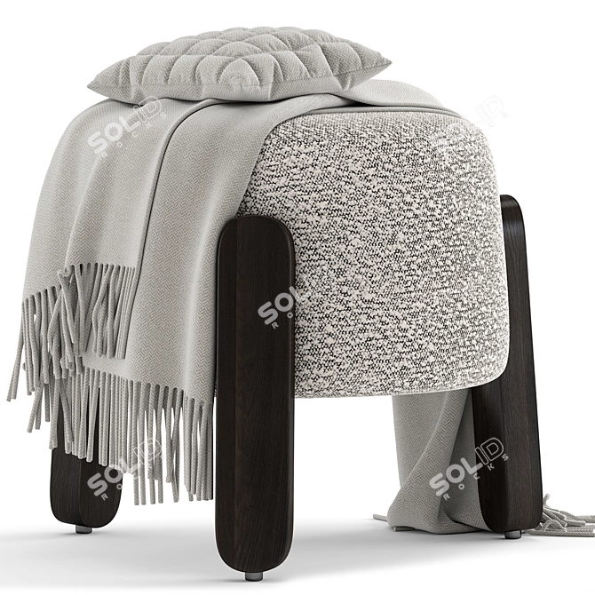 Luxury Lou Stool Duo Texture 3D model image 2