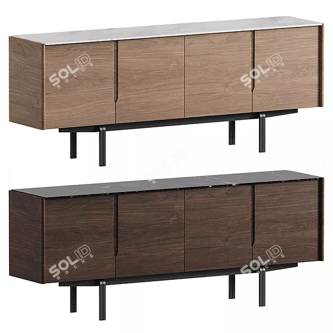 Wewood Panama Sideboard: Wooden Elegance 3D model image 1