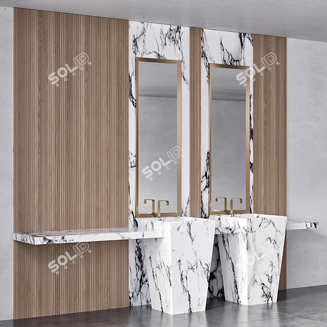  Modern Bathroom Furniture Set 3D model image 1