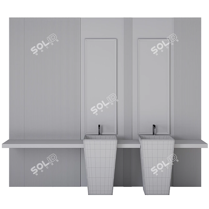  Modern Bathroom Furniture Set 3D model image 3