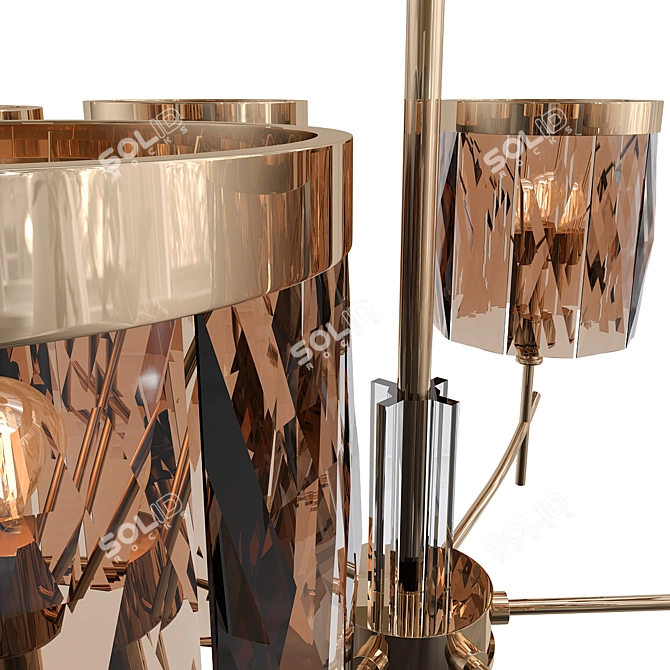 Luxury Crystal Chandelier Gold Finish 3D model image 2