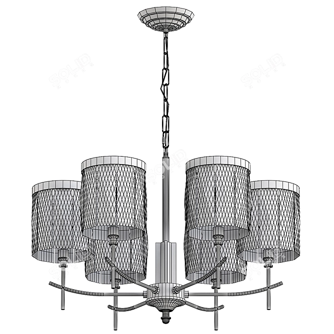 Luxury Crystal Chandelier Gold Finish 3D model image 3