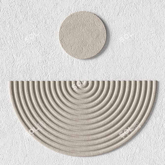 Stone Relief Art Duo Set 3D model image 5