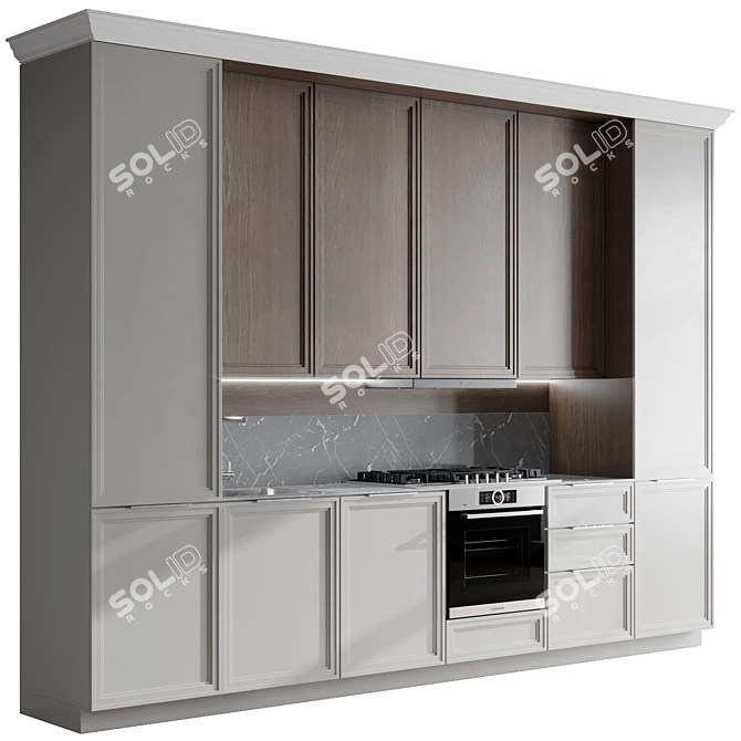 Bosch Neoclassical Kitchen Set 53 3D model image 6