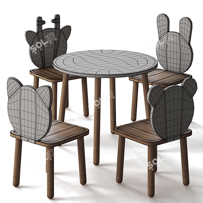 Rumekids Fauna Kids Table Set 3D model image 4