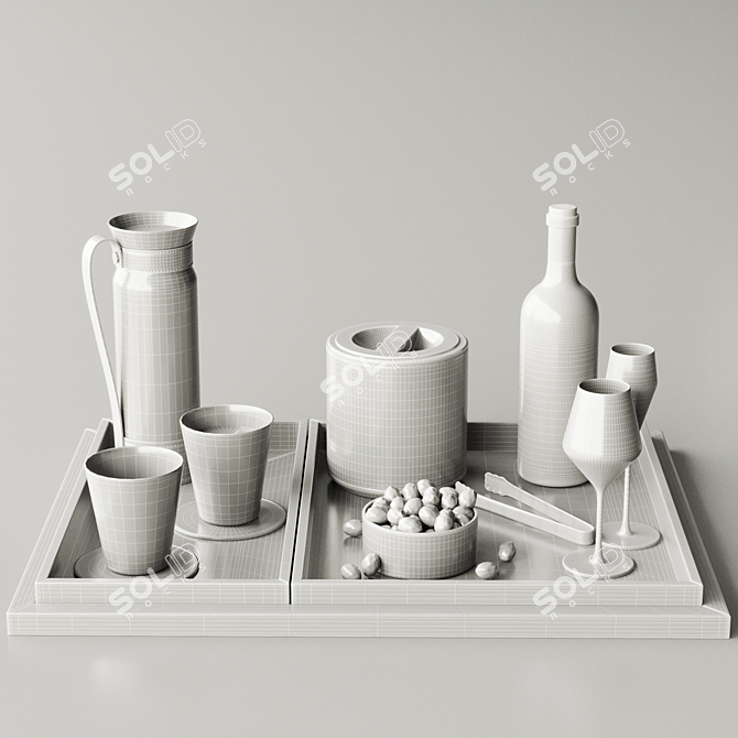 Modern Tableware Set 3D Model 3D model image 4