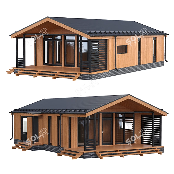 Spacious Barnhouse with Panoramic Glass 3D model image 1