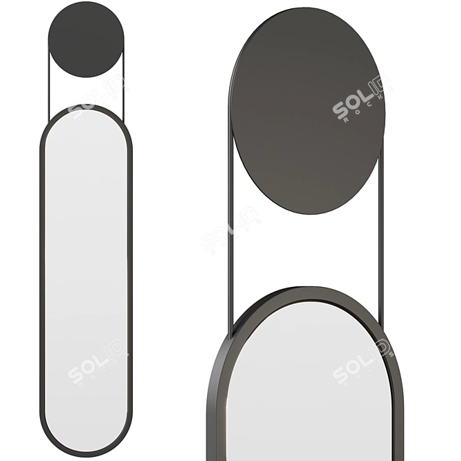 Minimalist Iron Mirror with Original Suspension 3D model image 1