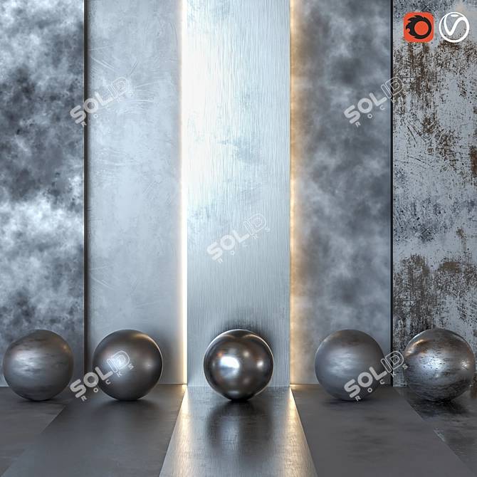 Silver Metal Texture Pack 4K_VOL1 3D model image 1