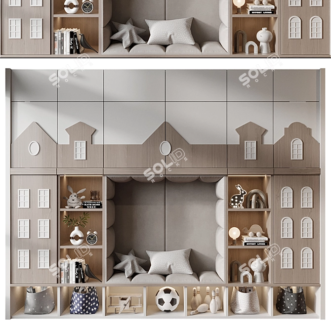 Customizable Furniture Composition 730 3D model image 1