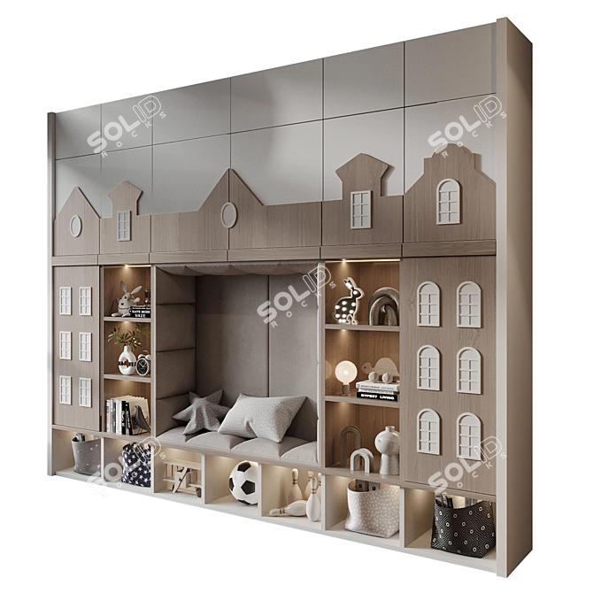 Customizable Furniture Composition 730 3D model image 3