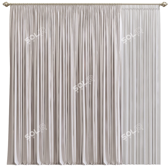 Meshed Curtain Design 605 3D model image 1