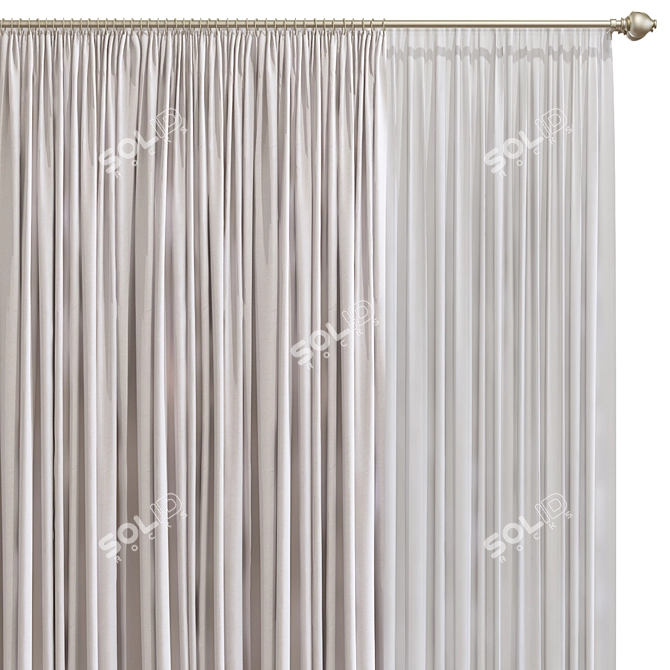 Meshed Curtain Design 605 3D model image 3