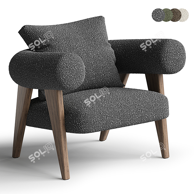 Luxury Ghibli Armchair Model 3D model image 1