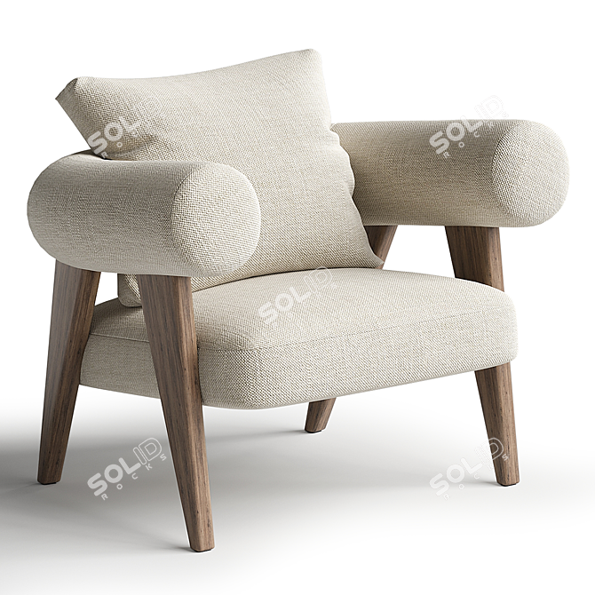 Luxury Ghibli Armchair Model 3D model image 2