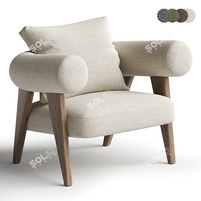 Luxury Ghibli Armchair Model 3D model image 7