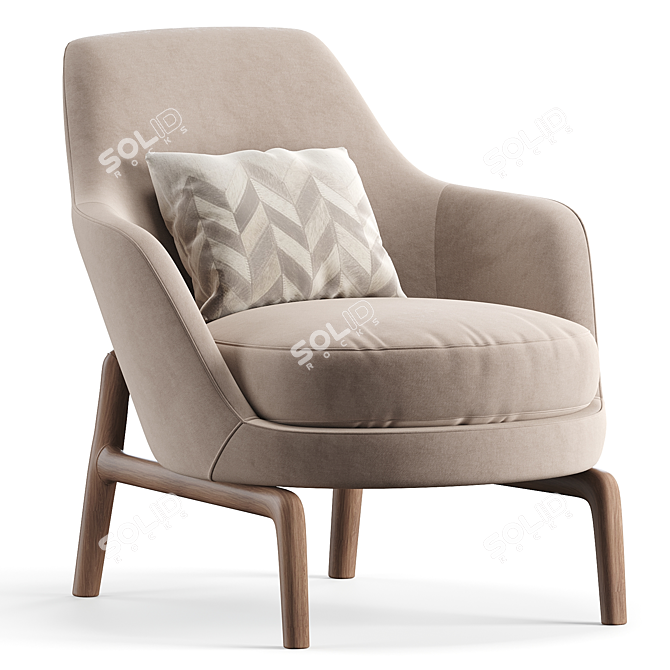 Modern Flexform LEDA Armchair 3D Model 3D model image 1