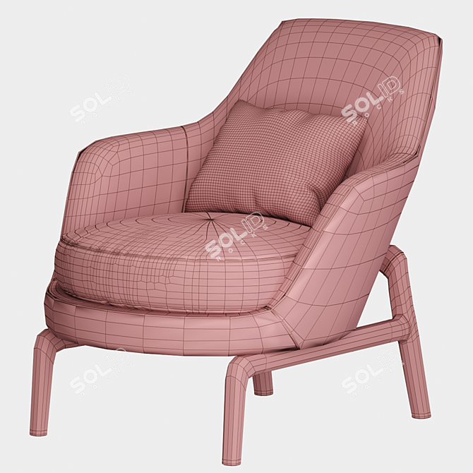 Modern Flexform LEDA Armchair 3D Model 3D model image 4