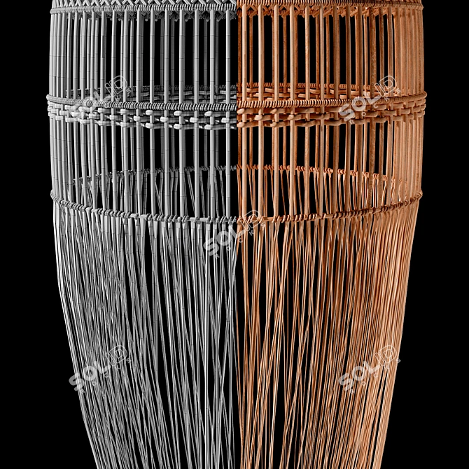 Natural Rattan Pendant Light 3D model image 8