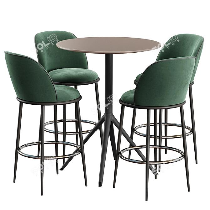 OTX Bar Stool Set Pair 3D model image 3
