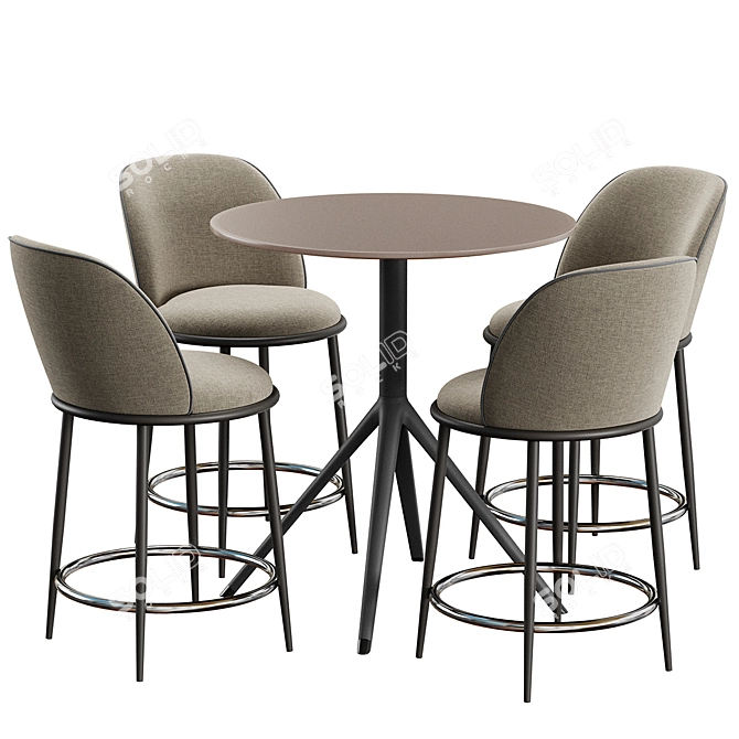 OTX Bar Stool Set Pair 3D model image 4