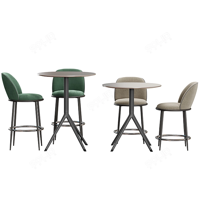 OTX Bar Stool Set Pair 3D model image 5