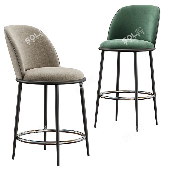 OTX Bar Stool Set Pair 3D model image 6