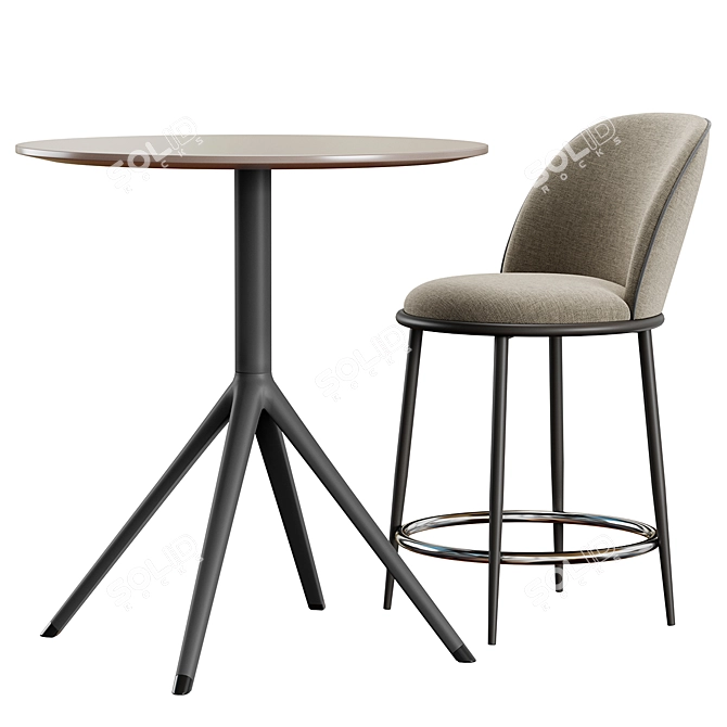 OTX Bar Stool Set Pair 3D model image 1