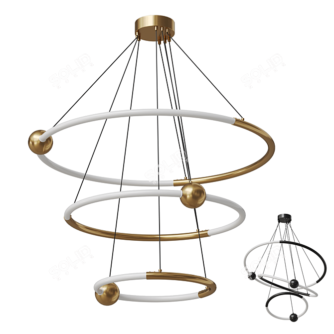 Ecliptica Brass Pendant Light 3D model image 1