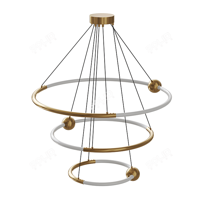 Ecliptica Brass Pendant Light 3D model image 2