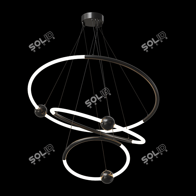 Ecliptica Brass Pendant Light 3D model image 4
