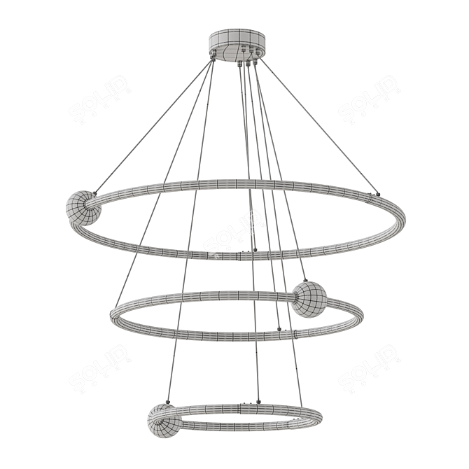Ecliptica Brass Pendant Light 3D model image 5