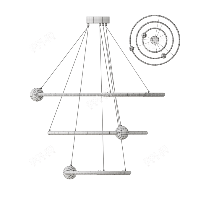 Ecliptica Brass Pendant Light 3D model image 6