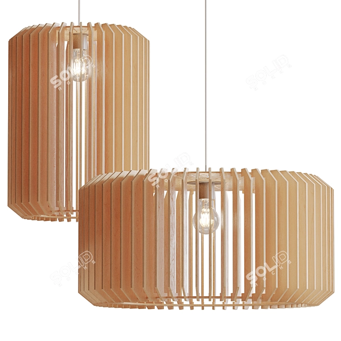 Nordlux Asti Wood Pendant Light 3D model image 1