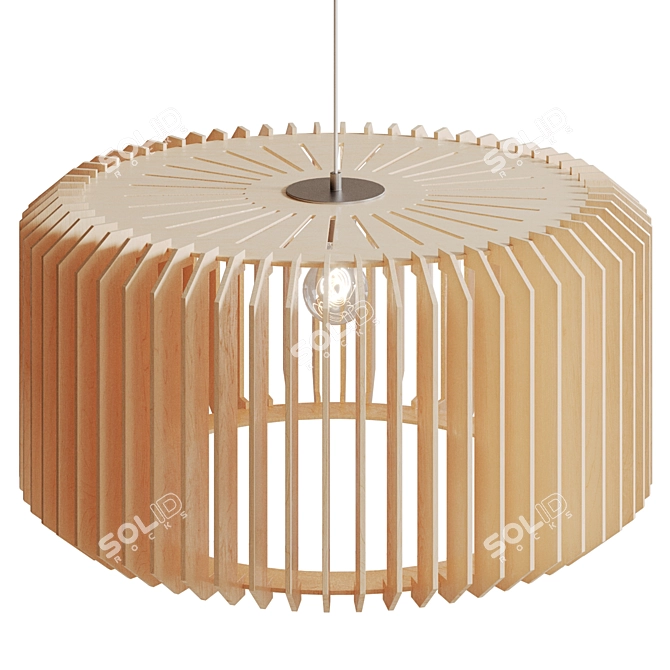 Nordlux Asti Wood Pendant Light 3D model image 2