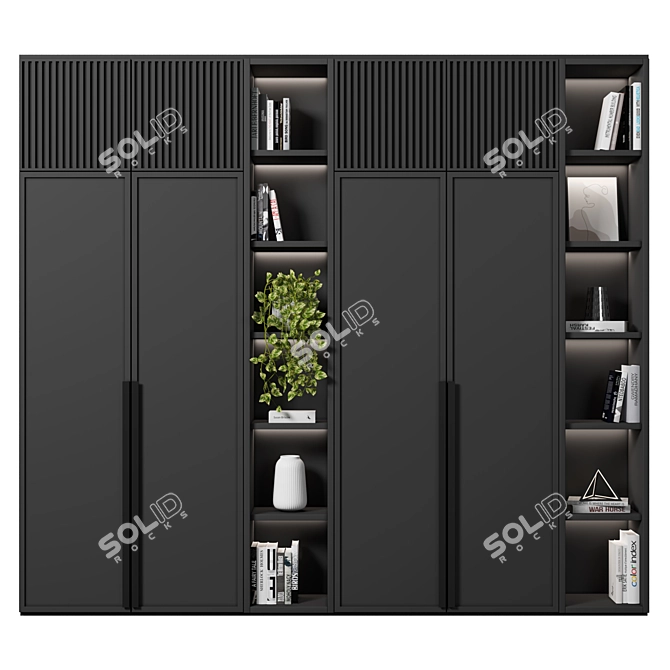 Modular Wardrobe & Shelving Set 3D model image 1