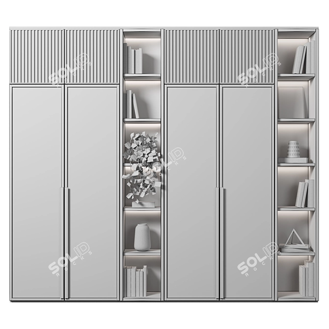 Modular Wardrobe & Shelving Set 3D model image 4