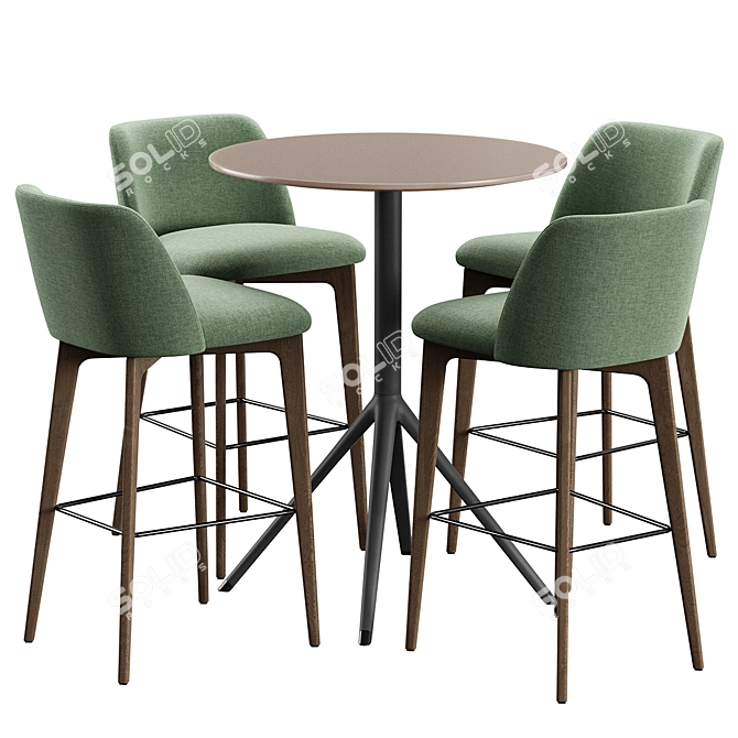 OTX Bar Stool BONO Set 3D model image 1