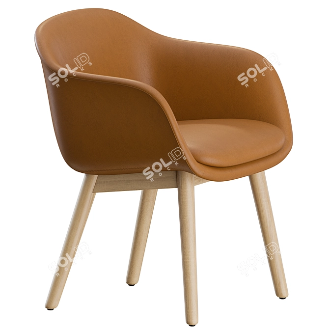Muuto Wood Fiber Conference Armchair 3D model image 7