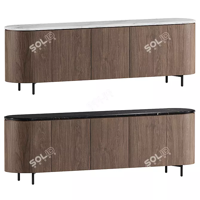 Contemporary RE.TO Wooden Sideboard 3D model image 1